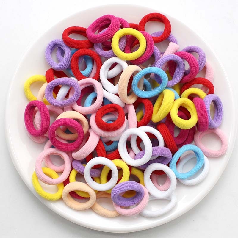 100 pcs/lot Baby Girls Scrunchy Elastic Hair Bands