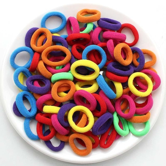 100 pcs/lot Baby Girls Scrunchy Elastic Hair Bands