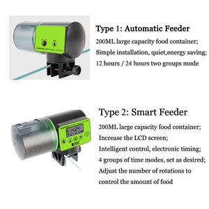 Smart Automatic Fish Aquarium Feeder Fish Tank Auto Feeding Dispenser with LCD Indicates Timer