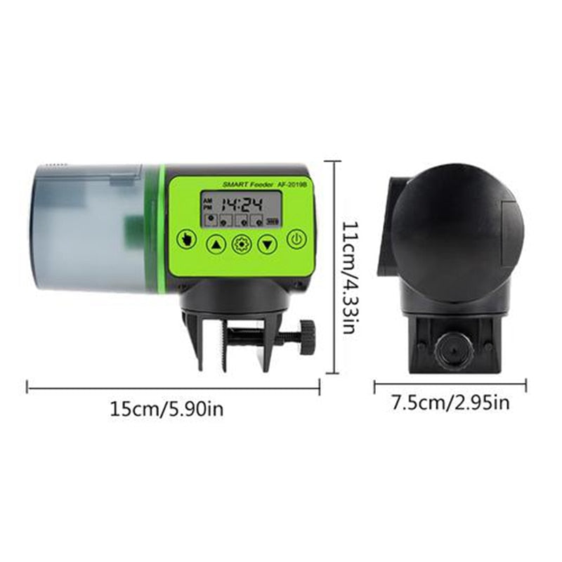 Smart Automatic Fish Aquarium Feeder Fish Tank Auto Feeding Dispenser with LCD Indicates Timer