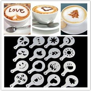 16pc Fancy Coffee Printing Spray Template Kitchenware