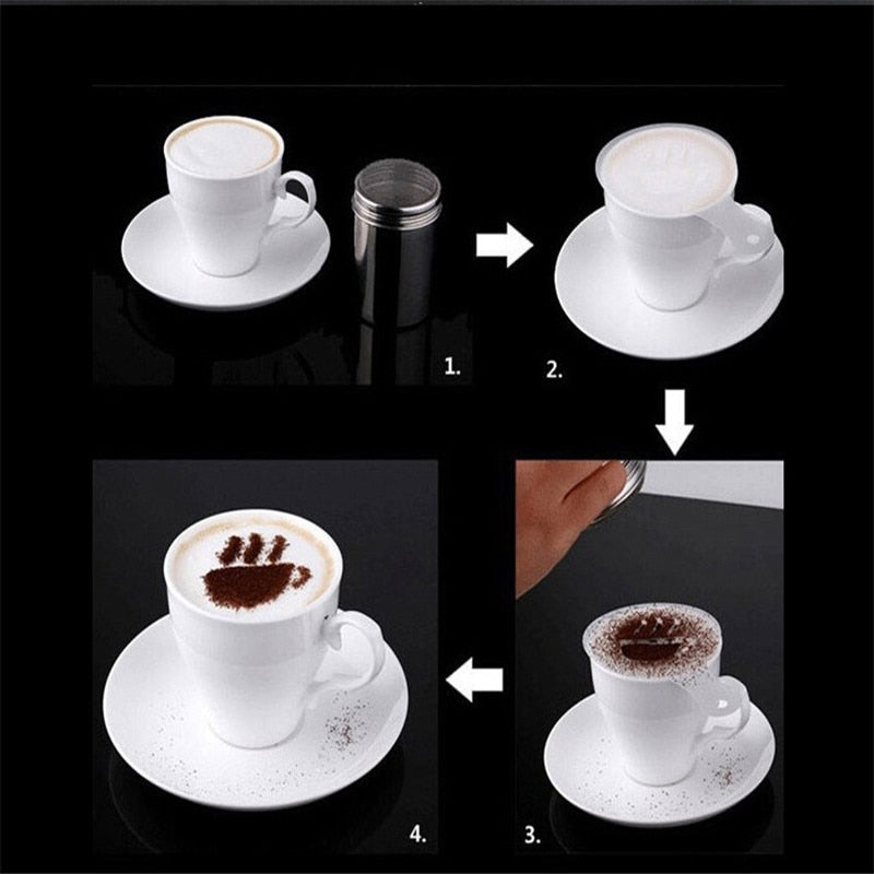 16pc Fancy Coffee Printing Spray Template Kitchenware