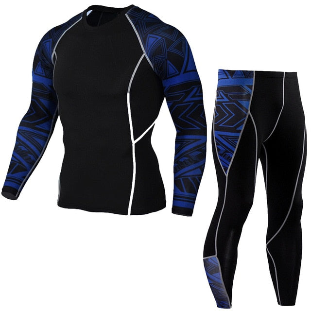 Men's Compression Tights Sportswear Winter Thermal Underwear Set