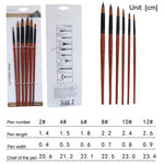 6 Pcs Painting Craft Artist Paint Brushes Set