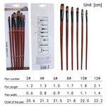 6 Pcs Painting Craft Artist Paint Brushes Set
