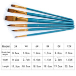 6 Pcs Painting Craft Artist Paint Brushes Set