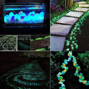 25/50pcs Glow in the Dark Garden Pebbles Luminous Stones Rocks for Walkways Garden Path