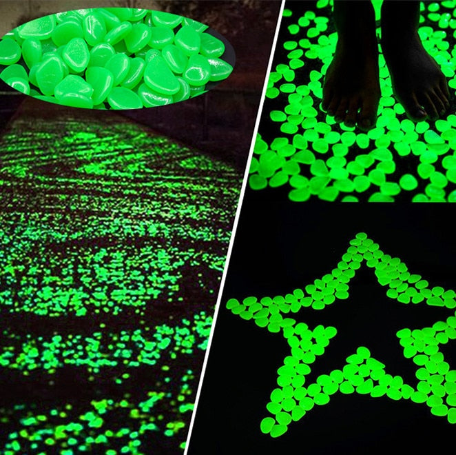 25/50pcs Glow in the Dark Garden Pebbles Luminous Stones Rocks for Walkways Garden Path