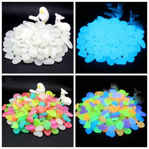 25/50pcs Glow in the Dark Garden Pebbles Luminous Stones Rocks for Walkways Garden Path