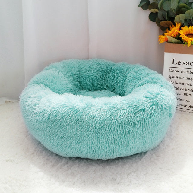 Pet Warm Fleece Round Long Plush Soft Sofa Cushion Mats