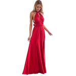 Sexy Women Multiway Wrap Convertible Red Long Dress