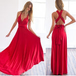 Sexy Women Multiway Wrap Convertible Red Long Dress