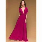 Sexy Women Multiway Wrap Convertible Red Long Dress