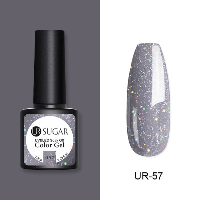 7.5ml Glitter Sequins Soak Off UV Varnish Colorful Nail Gel Polish