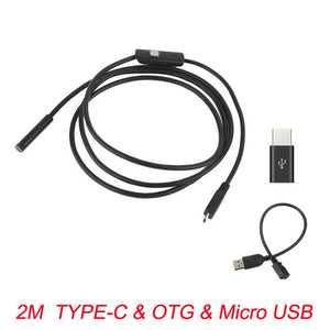 7mm Endoscope Flexible IP67 Waterproof Micro USB Inspection Borescope Camera