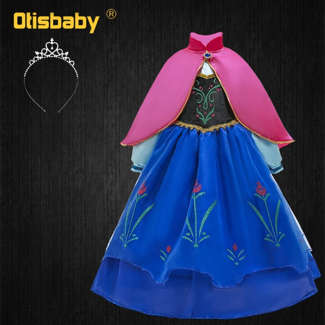 Baby Girls Fancy Princess Anna Elsa Costume Dress