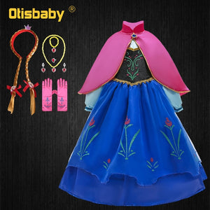 Baby Girls Fancy Princess Anna Elsa Costume Dress