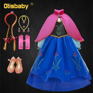 Baby Girls Fancy Princess Anna Elsa Costume Dress