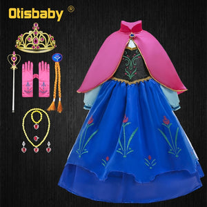 Baby Girls Fancy Princess Anna Elsa Costume Dress