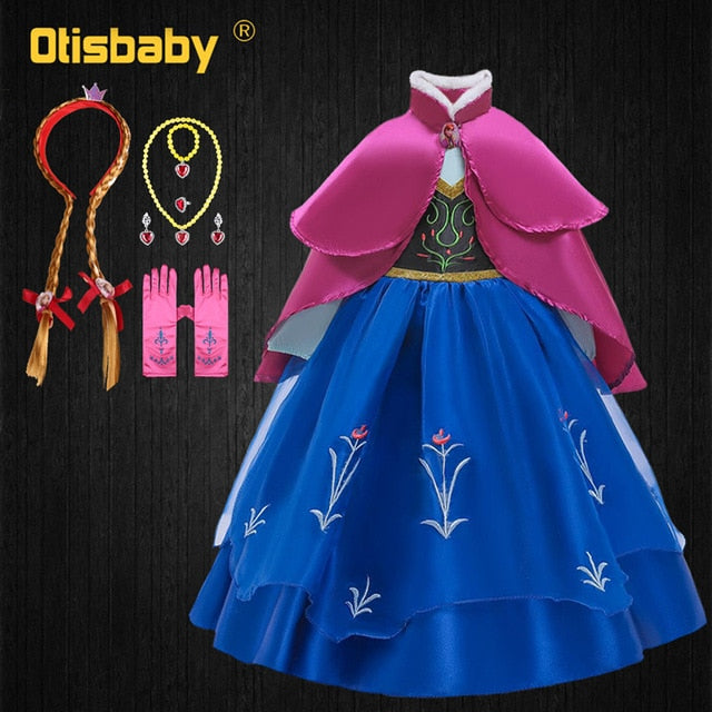 Baby Girls Fancy Princess Anna Elsa Costume Dress