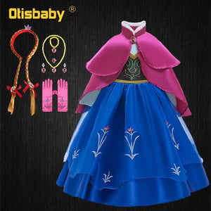 Baby Girls Fancy Princess Anna Elsa Costume Dress