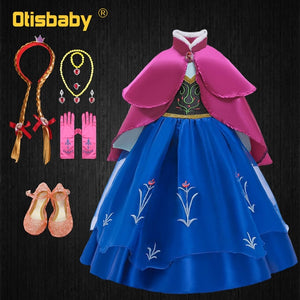 Baby Girls Fancy Princess Anna Elsa Costume Dress