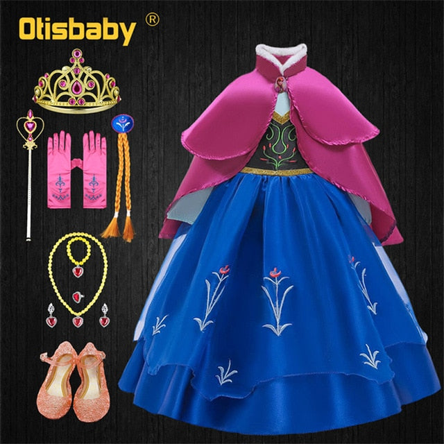 Baby Girls Fancy Princess Anna Elsa Costume Dress