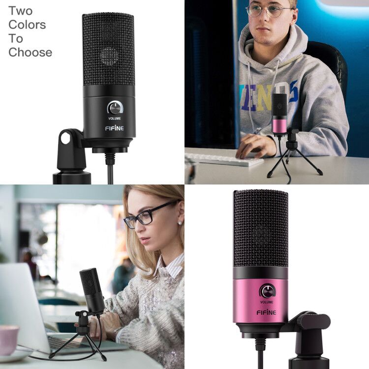 Metal USB Condenser Recording Vocals Voice Over Microphone For Laptop