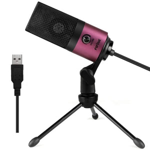 Metal USB Condenser Recording Vocals Voice Over Microphone For Laptop