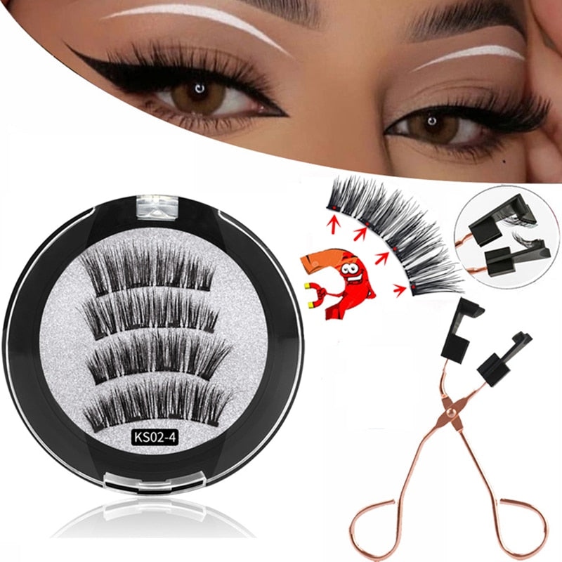 3D Magnetic Reusable Extended False Mink Eyelashes