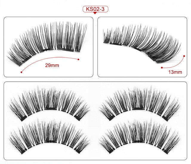 3D Magnetic Reusable Extended False Mink Eyelashes