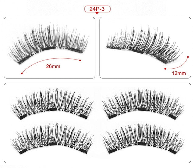 3D Magnetic Reusable Extended False Mink Eyelashes