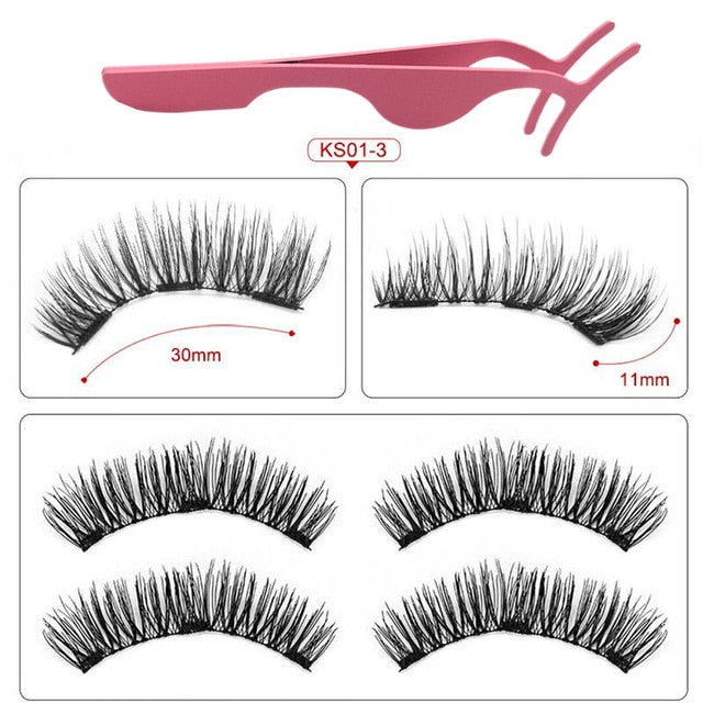 3D Magnetic Reusable Extended False Mink Eyelashes