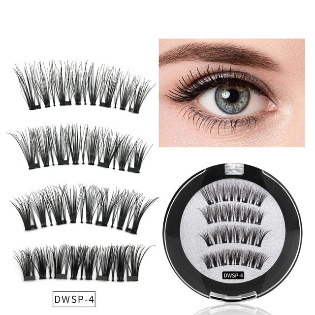 3D Magnetic Reusable Extended False Mink Eyelashes