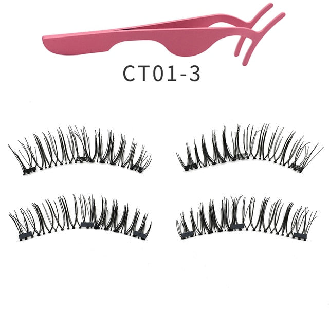 3D Magnetic Reusable Extended False Mink Eyelashes