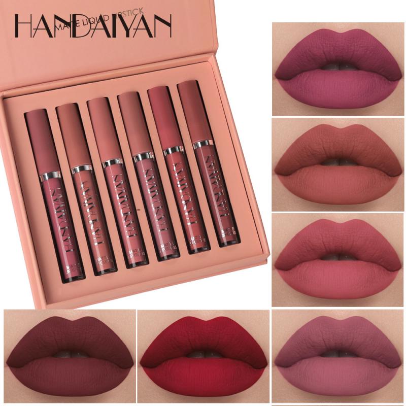 6 Colors/Set Fashion Natural Moisturize Waterproof Velvet Liquid Lipstick Sets