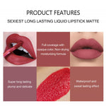 6 Colors/Set Fashion Natural Moisturize Waterproof Velvet Liquid Lipstick Sets