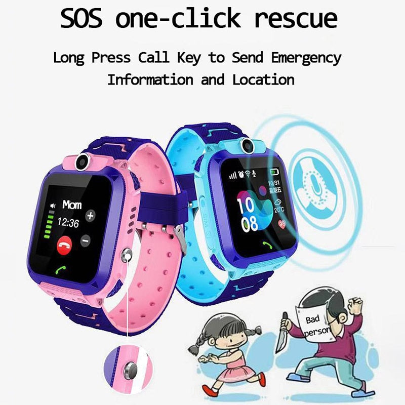 SOS Phone Watch  Smartwatch For Kids With Sim Card Photo Waterproof IP67