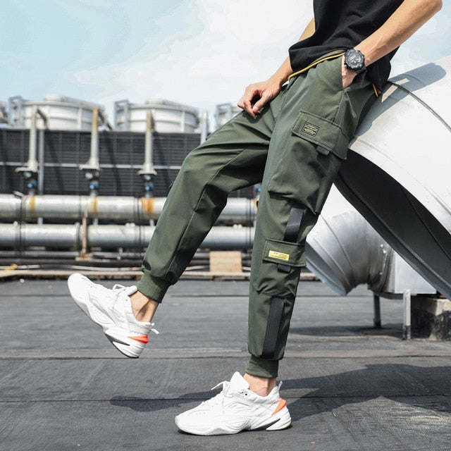 Men's Side Pockets Cargo Harem Streetwear Joggers Pants