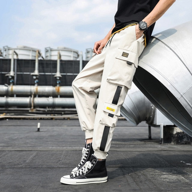 Men's Side Pockets Cargo Harem Streetwear Joggers Pants