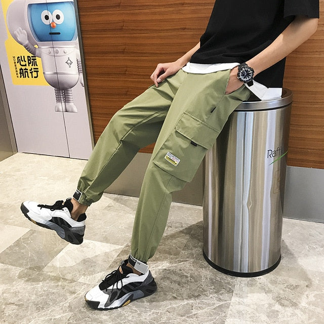 Men's Side Pockets Cargo Harem Streetwear Joggers Pants