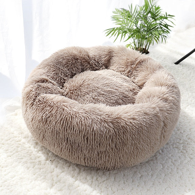 Pet Warm Fleece Round Long Plush Soft Sofa Cushion Mats