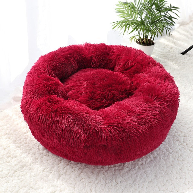 Pet Warm Fleece Round Long Plush Soft Sofa Cushion Mats