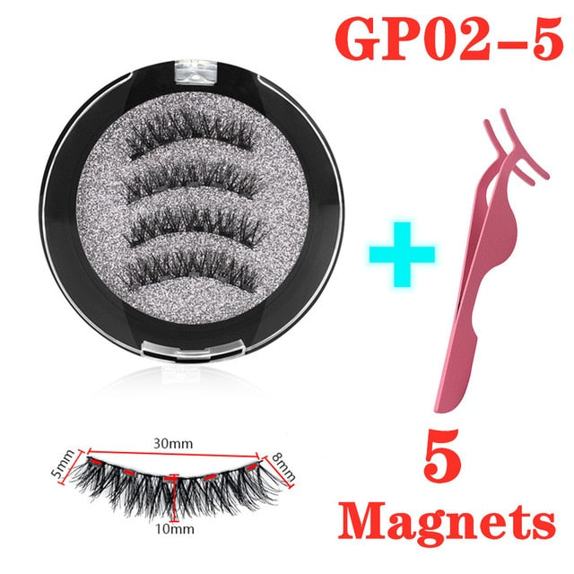 3D Magnetic Reusable Extended False Mink Eyelashes