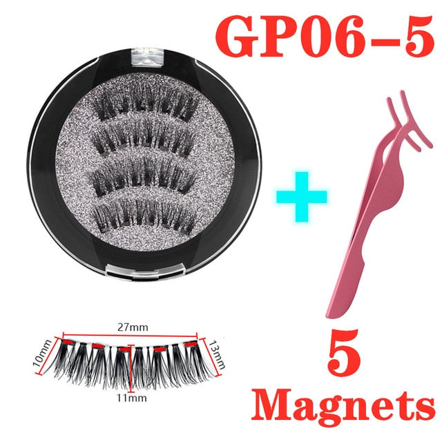 3D Magnetic Reusable Extended False Mink Eyelashes