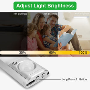 160 LED PIR Motion Sensor Night Light For Kitchen Bedroom Cabinet Backlight