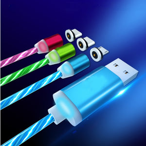 Colorful Universal LED Flowing Light Fast Charging Magnetic Cable