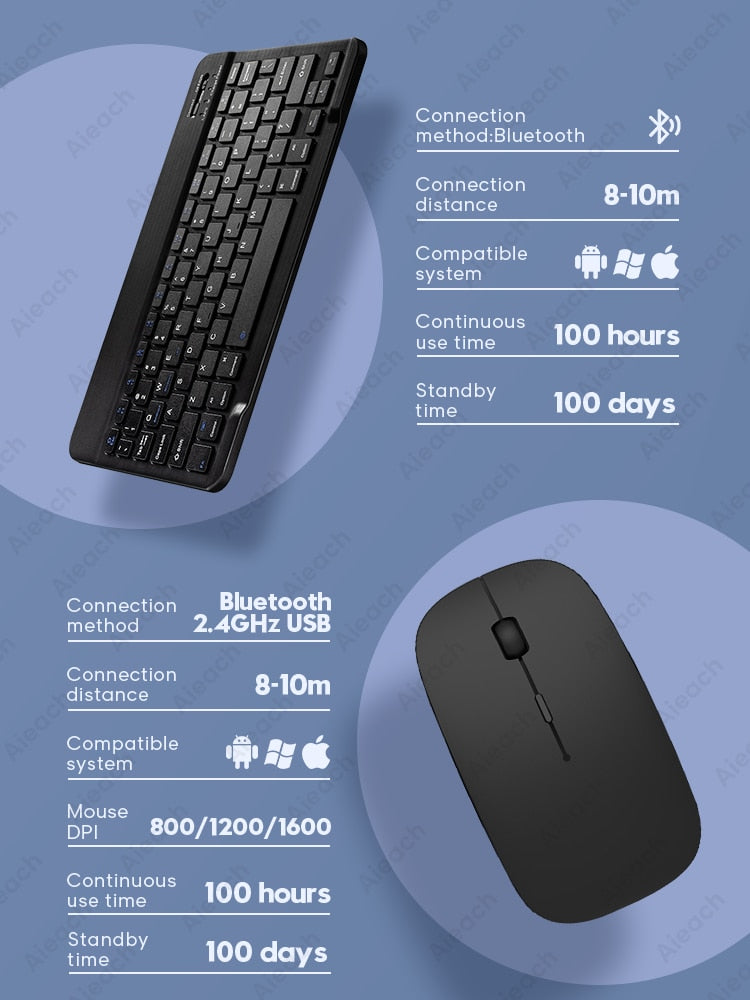 Wireless Bluetooth Tablet Keyboard with Mouse
