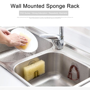 Kitchen Suction Cup Sink Drain Rack Sponge Storage Holder