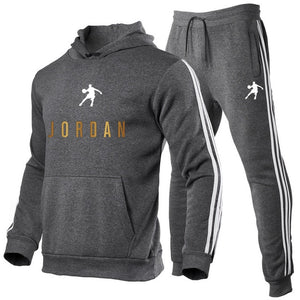 Men Fashion Cotton Sweater Hoodie + Sports  Pants Two Pieces Tracksuits